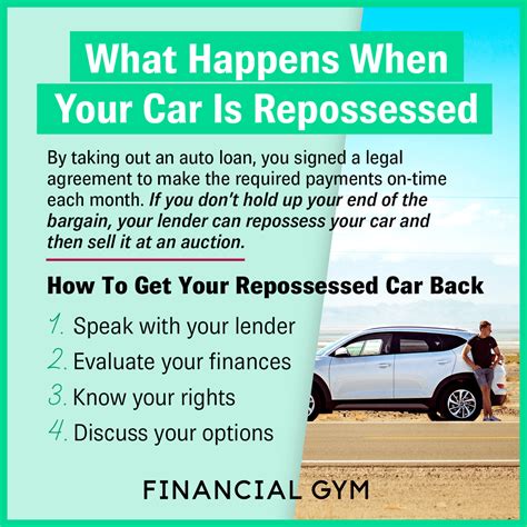 Typically, the bank sells the car at auction if you can&x27;t afford to pay the past-due balance. . How long does it take to repossess a car